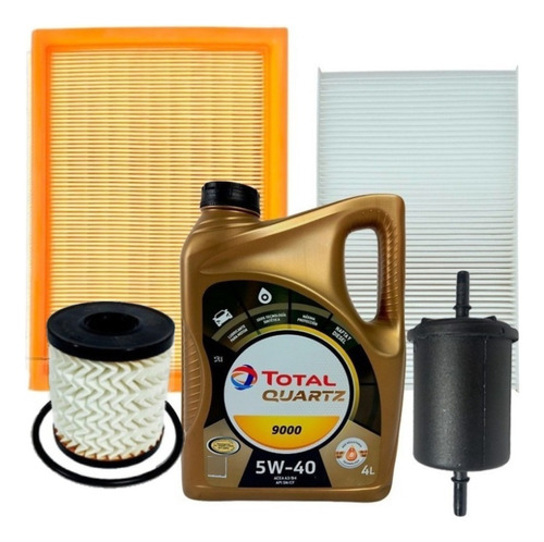 Kit 4 Filtros Orig + Aceite 9000 Citroen C4 Lounge 2.0 Nafta