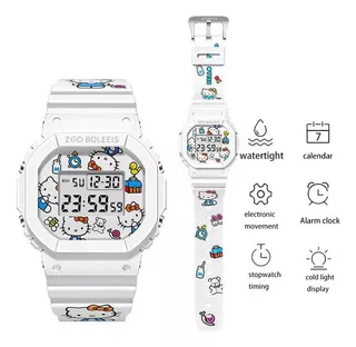 Reloj Electrónico Deportivo Hello Kitty Ladie Square Watch