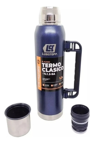 Termo Acero Inox 1.3 Lt  Tapón Cebador Lusqtoff Color Verde