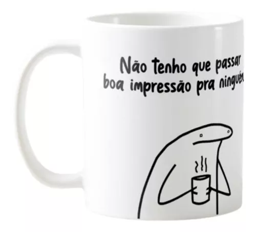 Caneca meme flork boneco palito frases divertidas