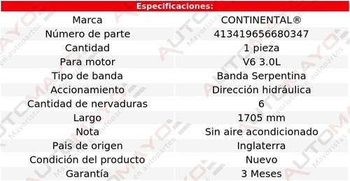Banda Acc 1705 Mm D/h Sable V6 3.0l Mercury 89-92