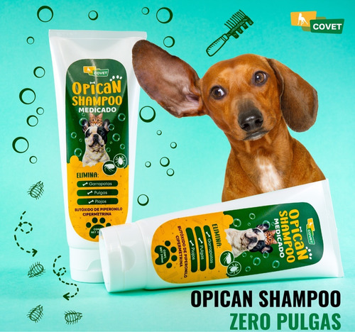 Opican Shampoo Zero Pulgas Medicado Perros Y Gatos