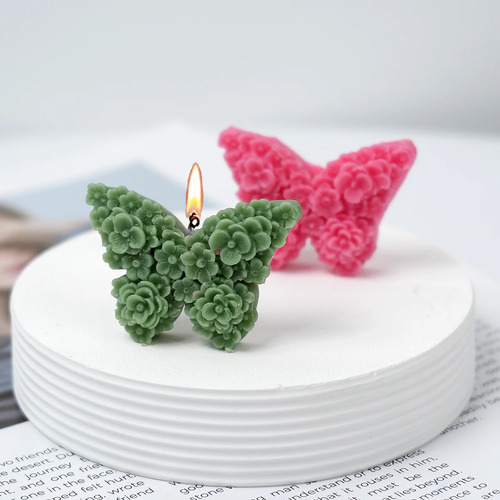 Molde Silicona Mariposa Con Flores Jabones Vela Resina Yeso Sin Elección