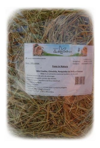 Suplemento Cia Dos Coelhos Feno In Natura - 500g