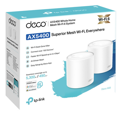 Deco X60 2 Pack Tp-link Mesh Sistema Wifi 6 Ax5400