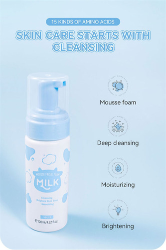 B New Laikou Leche Limpiadora Facial Limpiadora Poros Refre