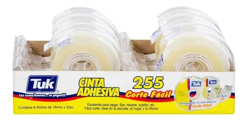CINTA CORTE FÁCIL 6 BOLSAS CON 50 ROLLOS C/U 255 TUK 12mm x 10m mm PZAS/ CAJA 300 Piezas por caja - Código: 265505 | Compra en Guadalajara