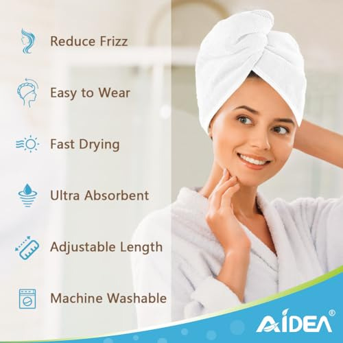 Toalla Envolvente De Microfibra Para El Cabello Aidea, Paque