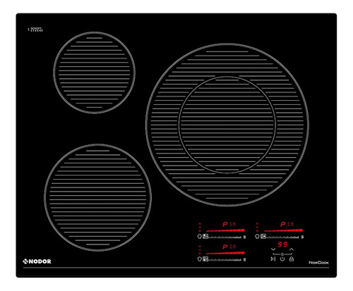 Anafe Nodor De Induccion De 3 Zonas Xx Cm Con Bisel Frontal