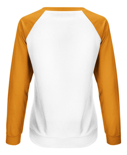 Camiseta De Manga Raglán De Color Con Cuello Redondo Y Manga