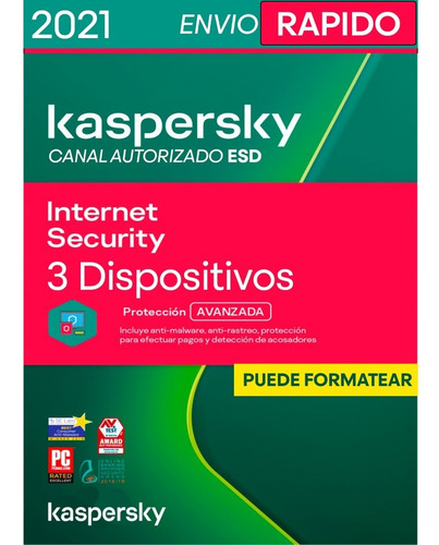 Imagen 1 de 4 de Kaspersky Internet Security 3 Dispositivos 1 Año