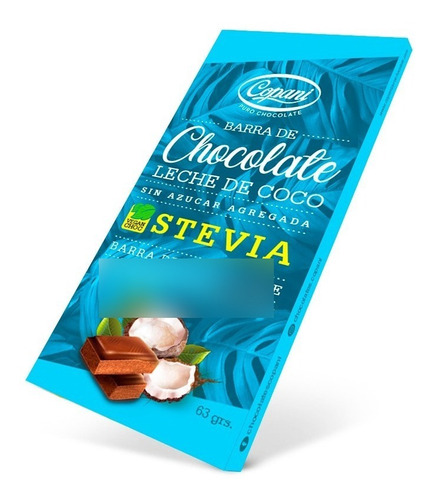 Chocolate Leche De Coco Stevia, Sin Azucar Copani