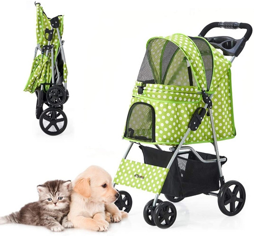 Carriola Carreola Transportadora Verde Perros Gatos Hrkim 