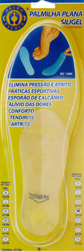 Palmilha De Silicone 12000a Orthopauher Cor Transparente Tamanho da palmilha 37/38