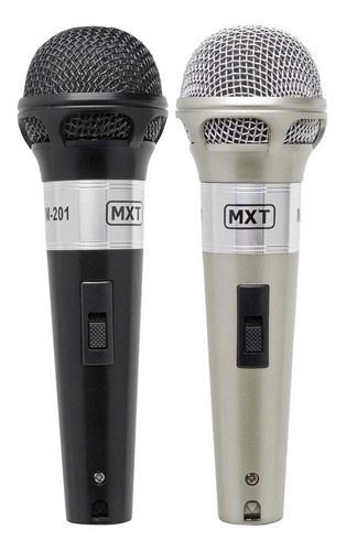 Microfones MXT M-201 Dinâmico P10 cor preto/prateado