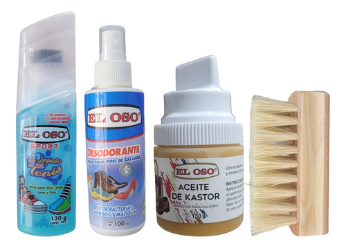 Gel Limpieza Tenis Oso + Desodorante Oso + Aceite Castor Oso