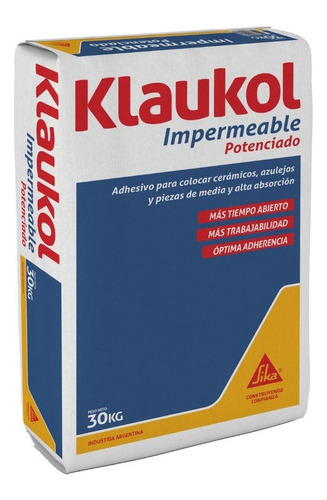 Klaukol Impermeable Potenciado 30 Kg Adhesivo Cerámica Mm