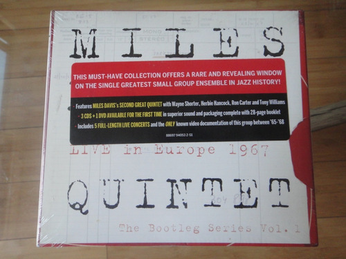 Miles Davis Quintet Live In Europe 1967 Box Set 3 Cd + Dvd