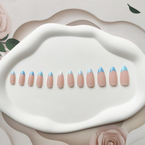 24 Piezas De Punta Francesa Prensa En Las Uñas Uñas Falsas R