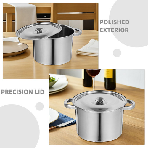 Olla De Acero Inoxidable Con Tapa Y Asas De Alta Resistencia