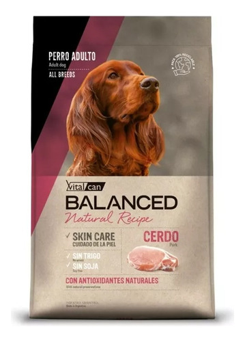 Alimento Perro Adulto Vitalcan Natural Recipe Cerdo 3kg