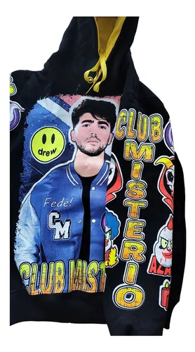 Buzo Club Misterio Capucha Brilla Oscuridad Frisa Premium