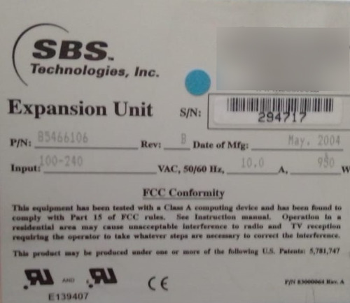 Unidad De Expansión Pci Sbs Technologies 13 Slots (Usado)