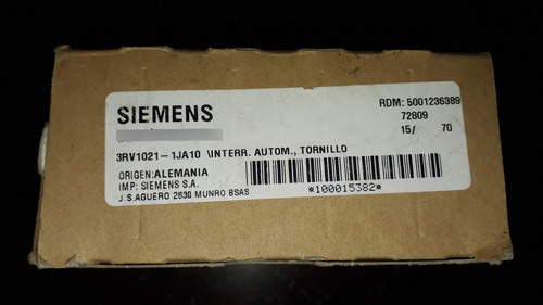 Guardamotor Siemens Sirius De 7 A 10 Amp 3rv1021-1ja10