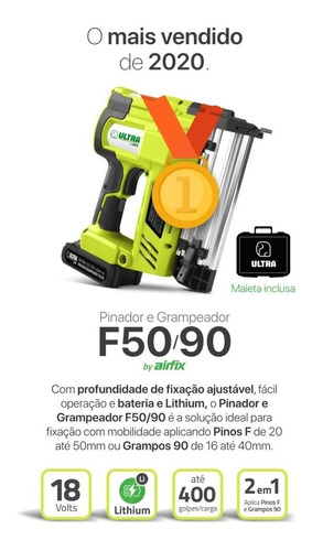 Pinador Grampeador A Bateria F50/90 Ultra By Airfix Promoção