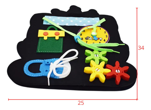 Tablero Sensorial Libro Bebe Desarrollo Sensorial Tigre Multicolor