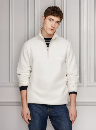 Polerón Cuello Y Con Media Cremallera Blanco Tommy Hilfiger