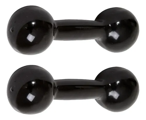 Par Halter 3 Kg Emborrachado Academia Treino Cor Preto