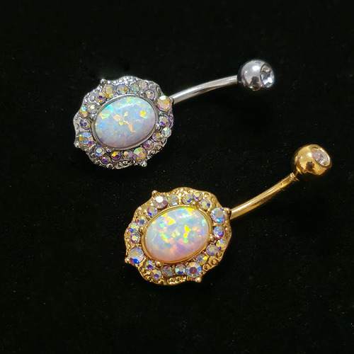 Piercing Ombligo Opal Grande Strass Dorado