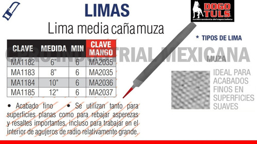 Lima Media Caña Muza 6 Empaque 6 Pz