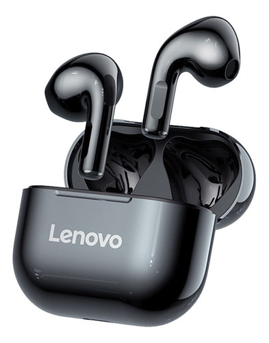 Auriculares in-ear gamer inalámbricos Lenovo LivePods LP40 negro con luz LED