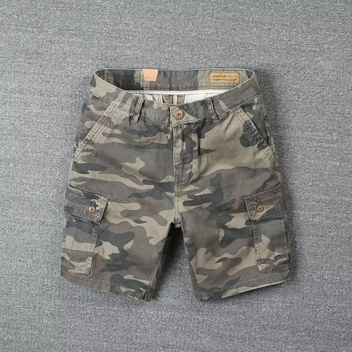 Pantalones Cortos Tipo Cargo De Camuflaje Para Hombre, Ropa
