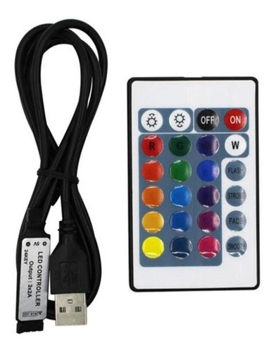 Rgb Kit de tiras LED 5050 con control USB de 5m 16 colores