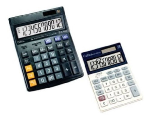 2 Calculadoras Celica Originales Escritorio Y Semiescritorio Color Negro