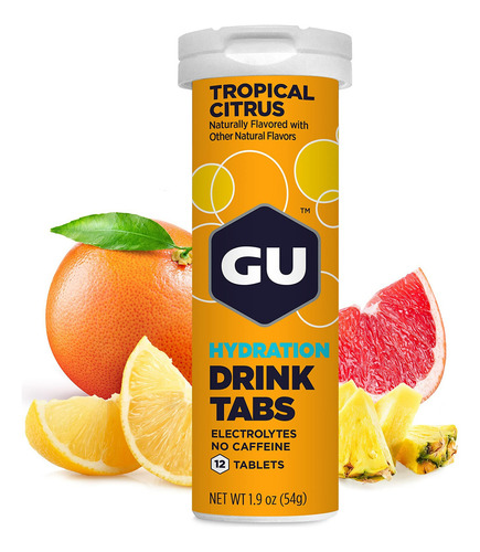Gu Pastillas De Hidratación Gu Drinks Tabs 12 Servicios Sabor Tropical Citrus