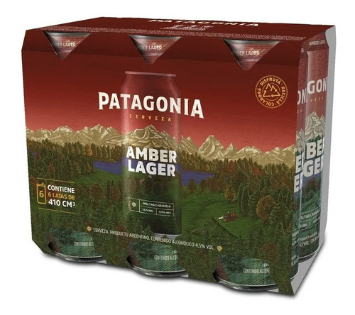 Imagen 3 de 6 de Cerveza Patagonia Lata 410cc 6 Unidades Ipa Rubia Roja 24.7