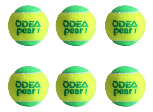 Pack De 6 Pelotas De Tenis Cancha Verde. Odea