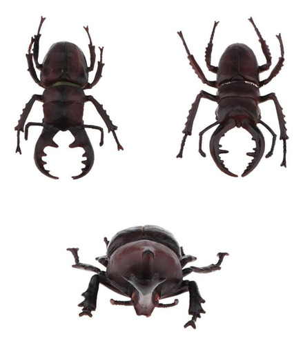 3 Piezas De Insectos De Escarabajo Surtidos Artificiales
