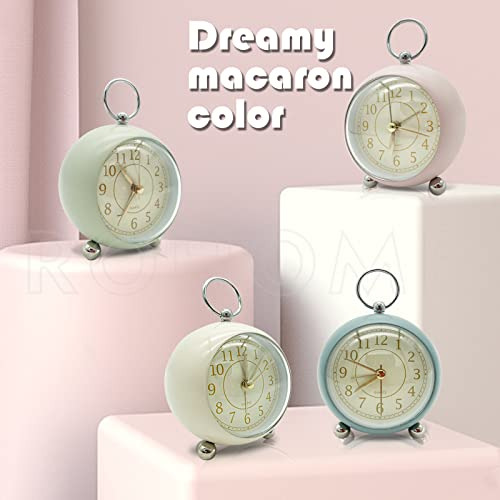 Reloj Despertador Vintage Pequeño Rohome Con Luz Nocturna, C