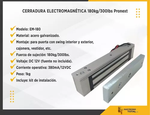 Cerradura Magnética 60Kg 12Vdc Para Puerta Equipo Control Acceso