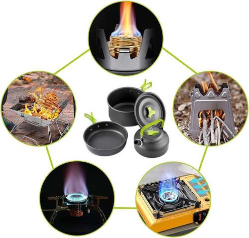 Juego De Cocina Camping Antiadherente Y Ligero