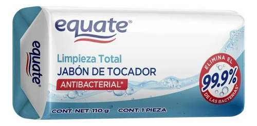 3 Pza Jabón De Tocador Equate Limpieza Total Antibacterial 1