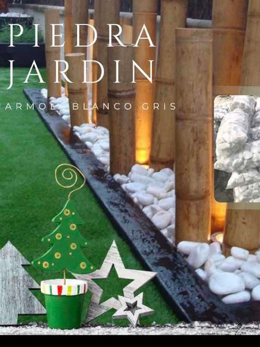 Imagen 2 de 10 de Piedra Decorativa -mármol-blancas-jardinería Blanca Negra