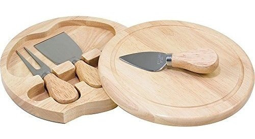 Picnic Time Brie - Tabla De Quesos De Madera Natural.