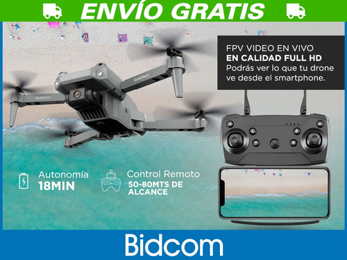 Imagen 3 de 10 de Drone Gadnic Con Vuelo Smart Con Control + 2 Baterías