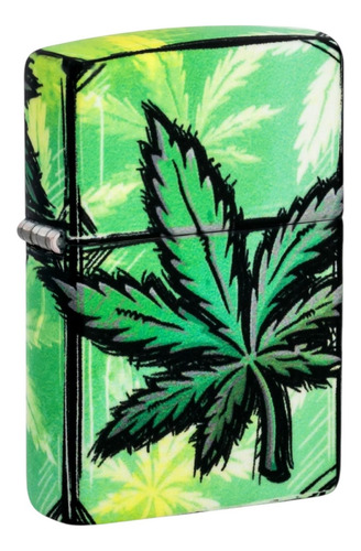 Encendedor Zippo Brilla En La Oscuridad Planta Fumador Verde Brilla En La Oscuridad